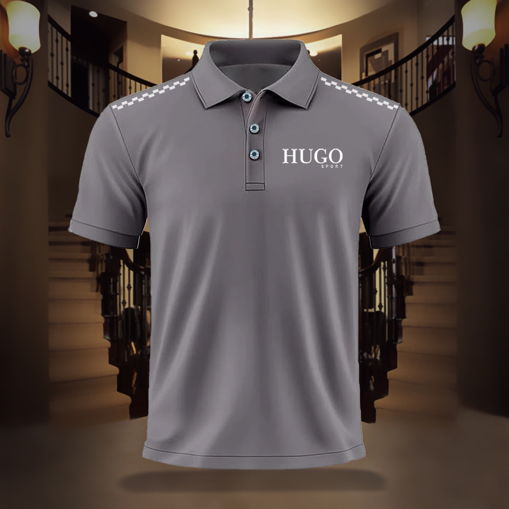 PROMO Kaos Polo Distro Pria Adem Nyaman Keren || Kaos Polo Distro Pria Hugo sport catur bahu putih