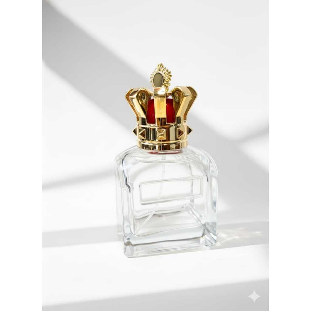 botol parfum kaca 100 ml crown gold mahkota spray drat putar isi ulang botol parfum refill lucu mewa