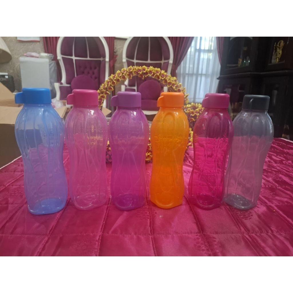 Promo Tupperware langka ORI botol Eco Bottle 500 ml biru pink ungu Oren hitam limited edition