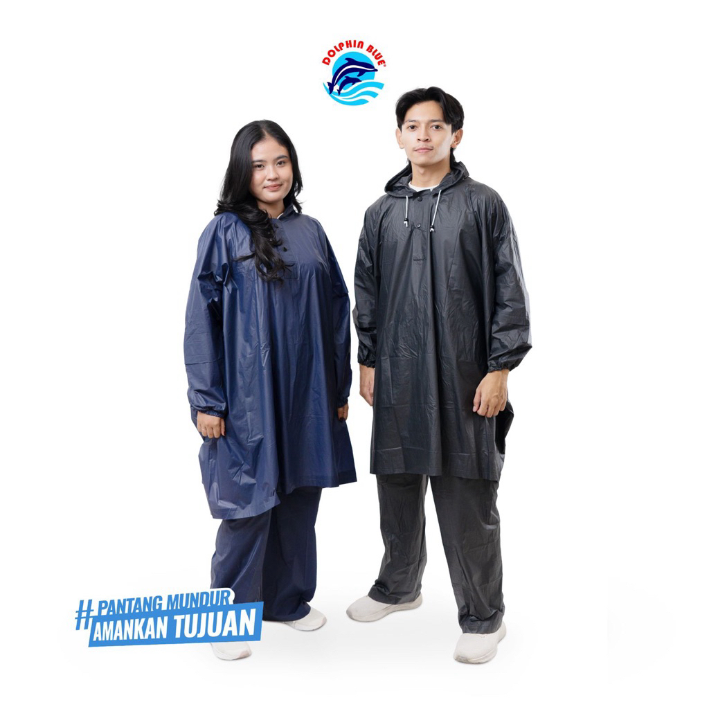 Jas hujan dolphin blue terbaru MODERTA