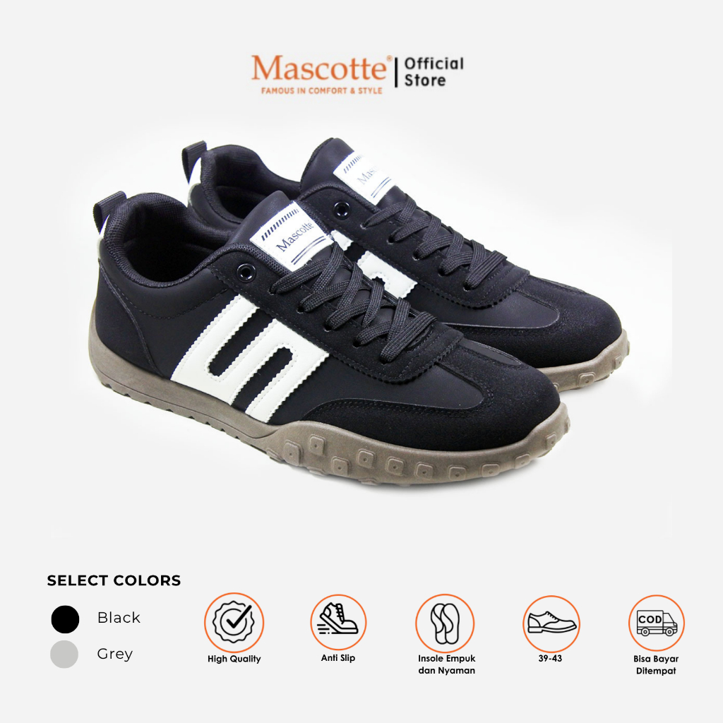Mascotte VIRCE | Sepatu Sneakers Pria 906.027 [ Putih dan Hitam ]