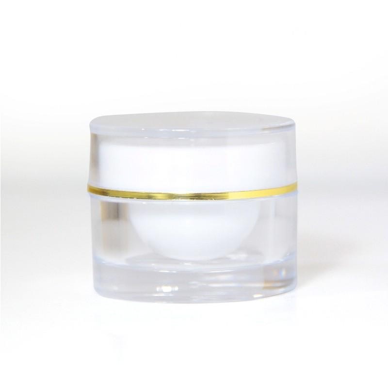 Pot Cream Acrylic 10 Gram / Jar Krim Putih Bening List Gold / Pot Cream 10 Gram