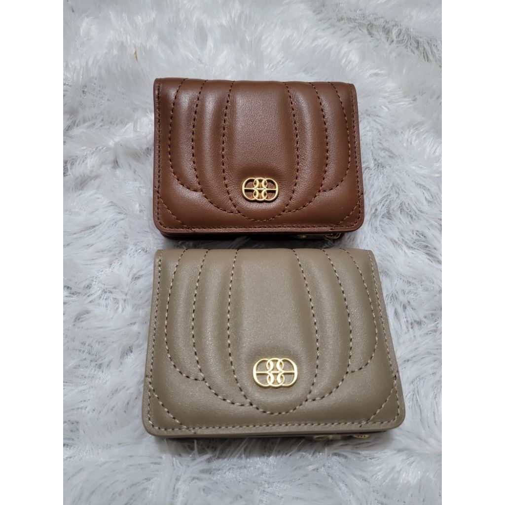 READY STOCK dompet kecil bonia original wallet mini lipat 2 polos full leather