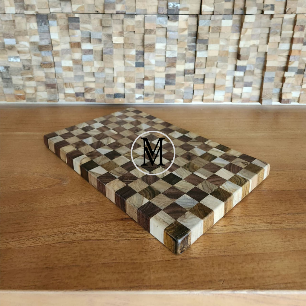 Talenan Kayu Jati Catur Korean Aesthetic Foodgrade PREMIUM | Talenan Chef Korea Kayu Jati