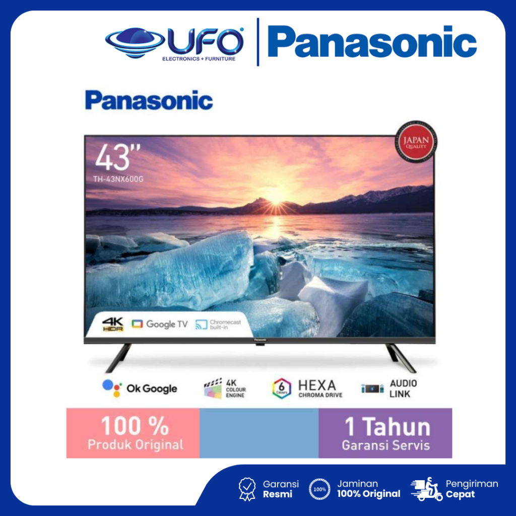 PANASONIC TV TH43NX600G LED SMART GOOGLE 4K HDR TV 43 INCH
