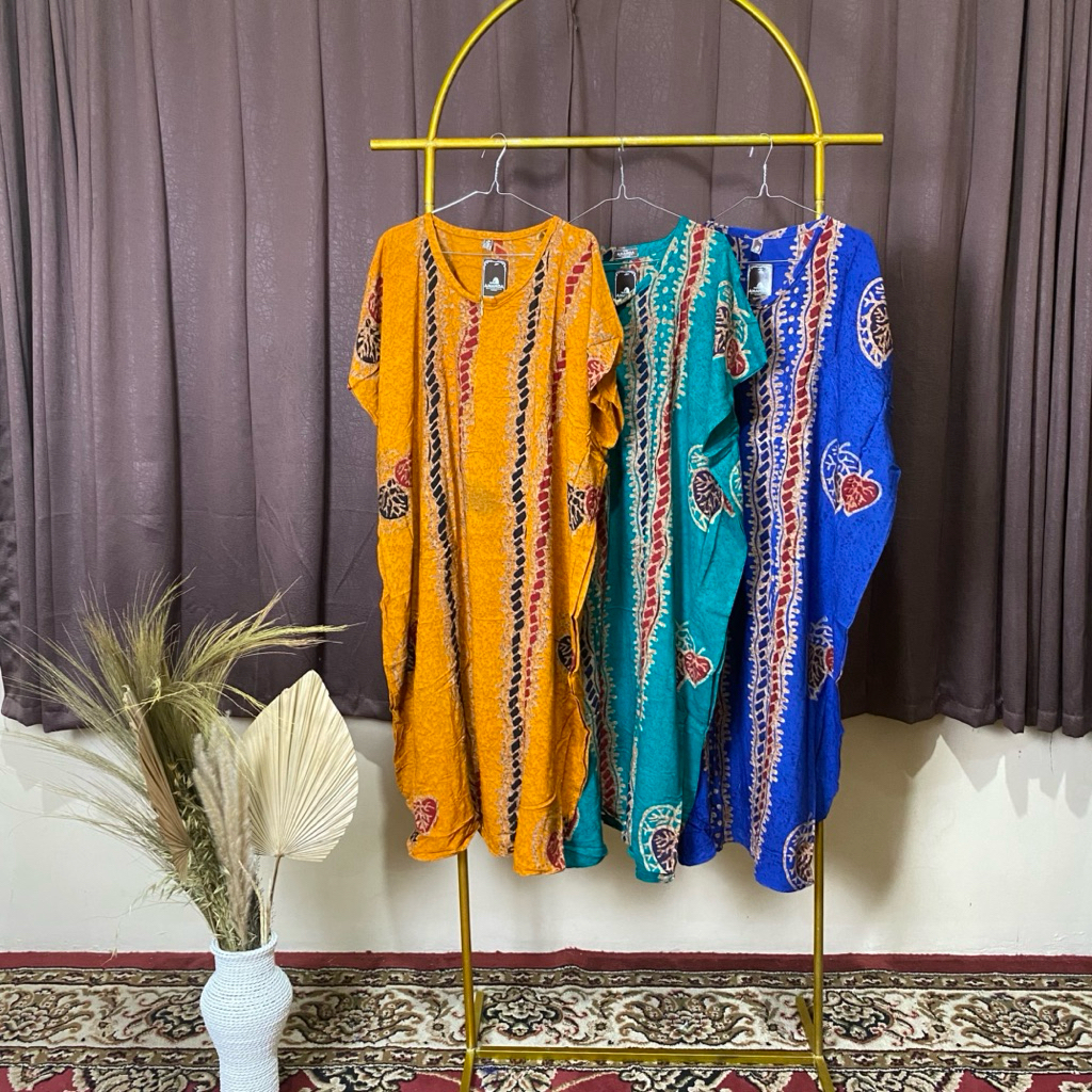 Husna Store Daster Lowo Daun 1 Busui  Motif Batik Cap Wanita Baju Tunik Katun Terusan Casual Formal 