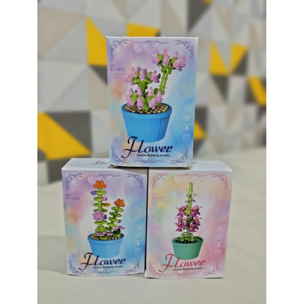 Flower mini brick bunga kecil pajangan lego bunga kecil