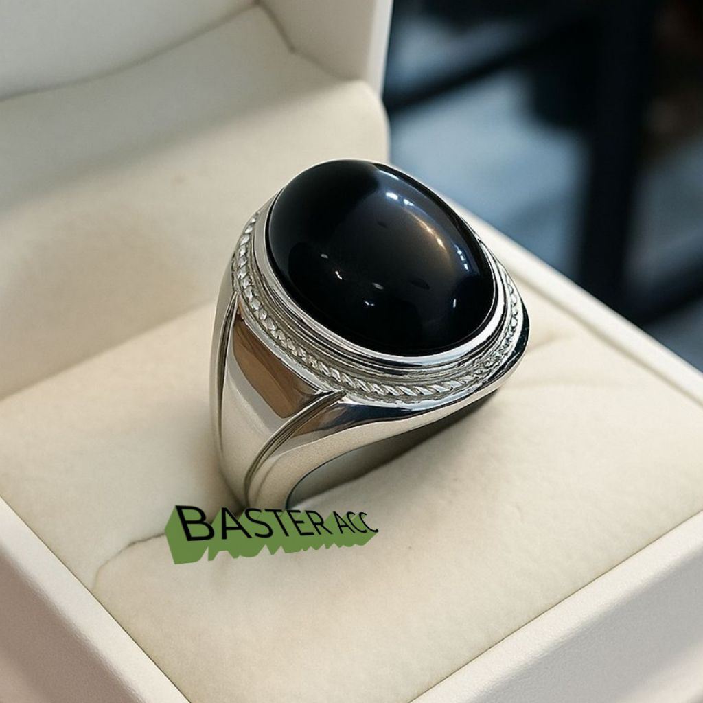 CINCIN BATU AKIK YAMAN WULUNG HITAM PEKAT TEMBUS SENTER