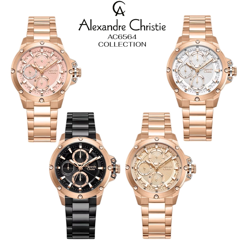 JAM TANGAN WANITA ALEXANDRE CHRISTIE COLLECTION AC 6564 / AC6564 WANITA CHRONO MULTIFUNGSI ORIGINAL 