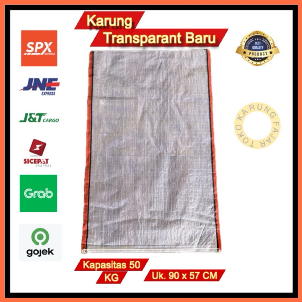 Karung Plastik 50KG Baru / Karung Transparant Baru 50KG / Karung Plastik Baru dan Bersih / Karung Pl