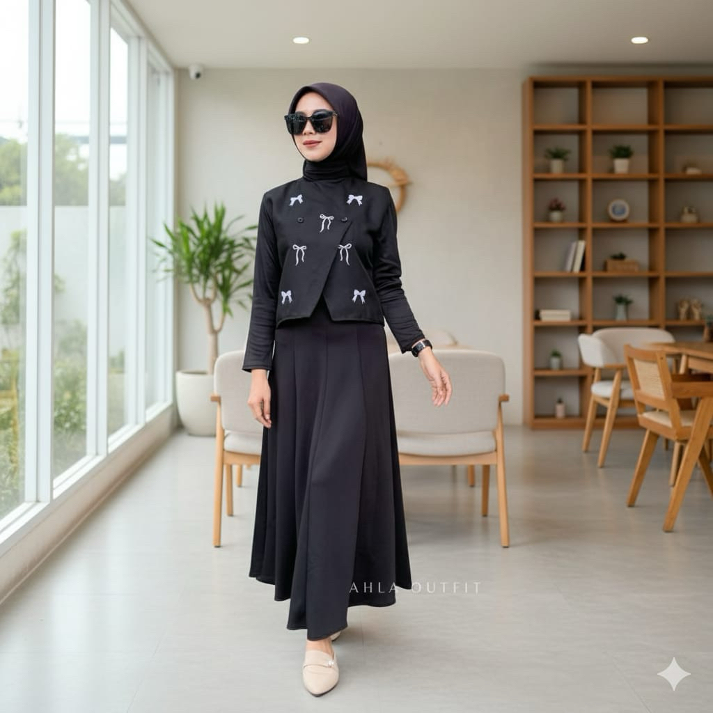 Ahla vest pita // Vest Bordir Pita Outer Wanita Premium // Atasan Rompi Wanita Korean Style.