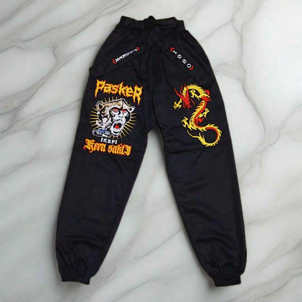 Celana iks pi kera sakti,celana bordir 28 ,celana bordir iks kera sakti full bordir