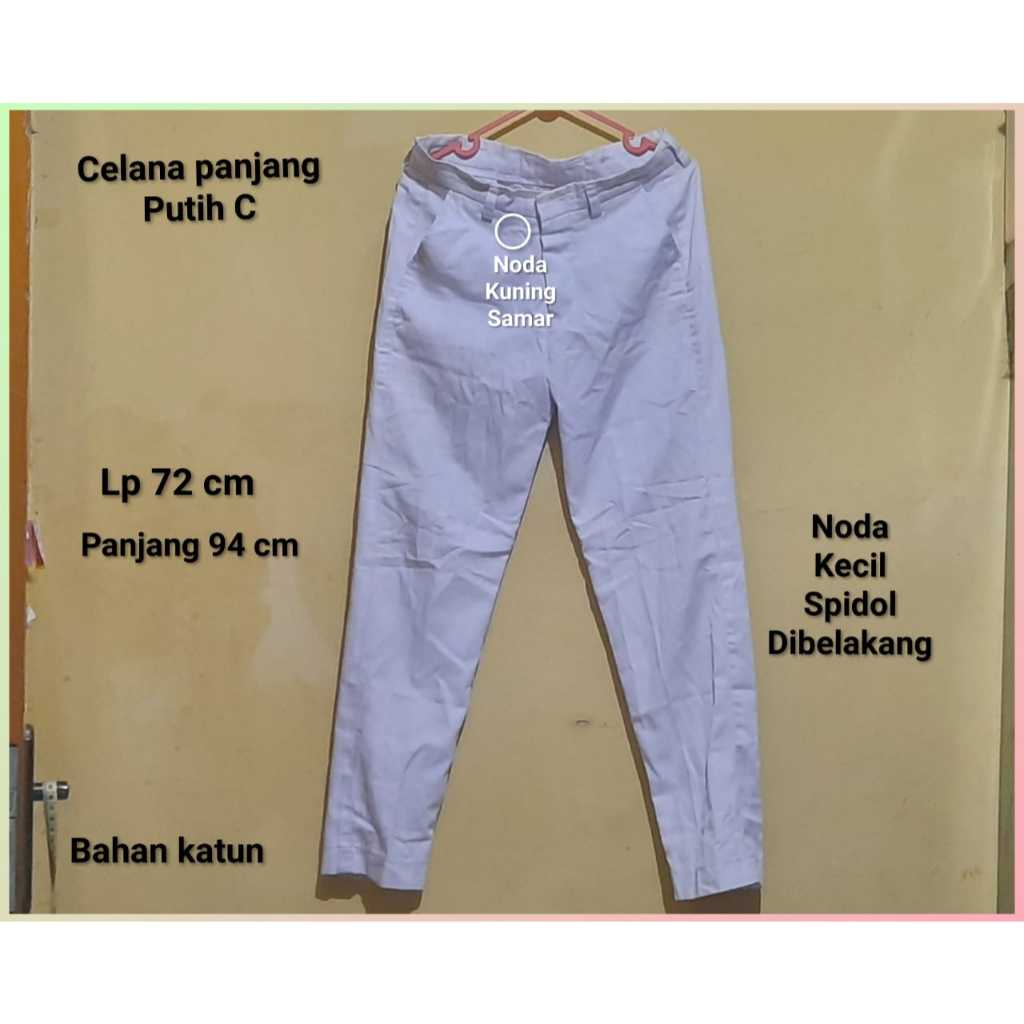 Celana panjang putih seragam anak sekolah SD SMP SMA prelove murah meriah kondisi masih bagus
