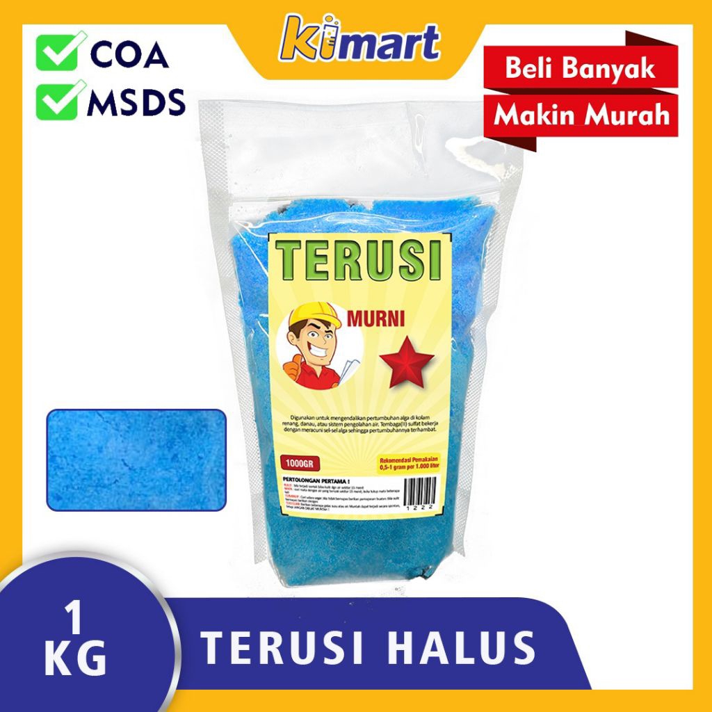 Terusi COPPER SULPHATE 1KG penjernih air kolam