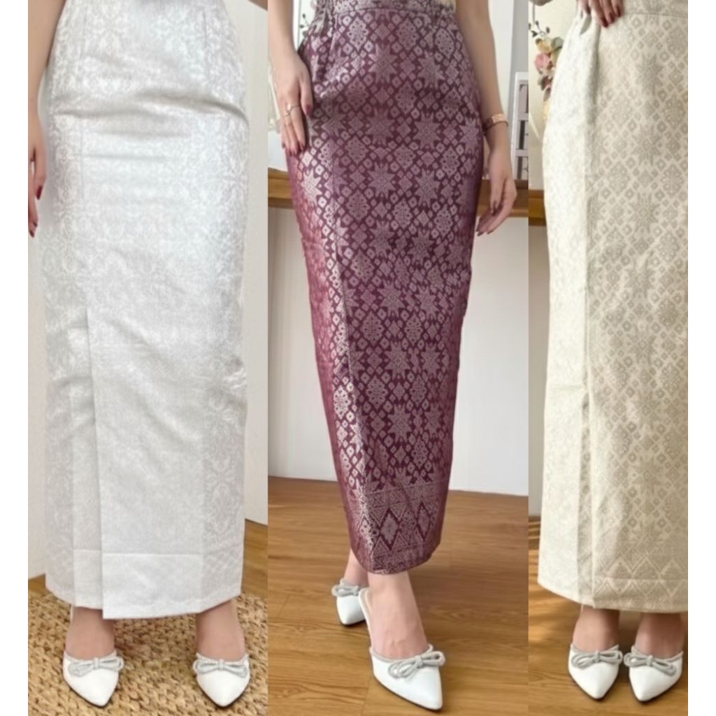 rok songket span karet kanan kiri || rok songket span jadi || rok songket span belah tengah