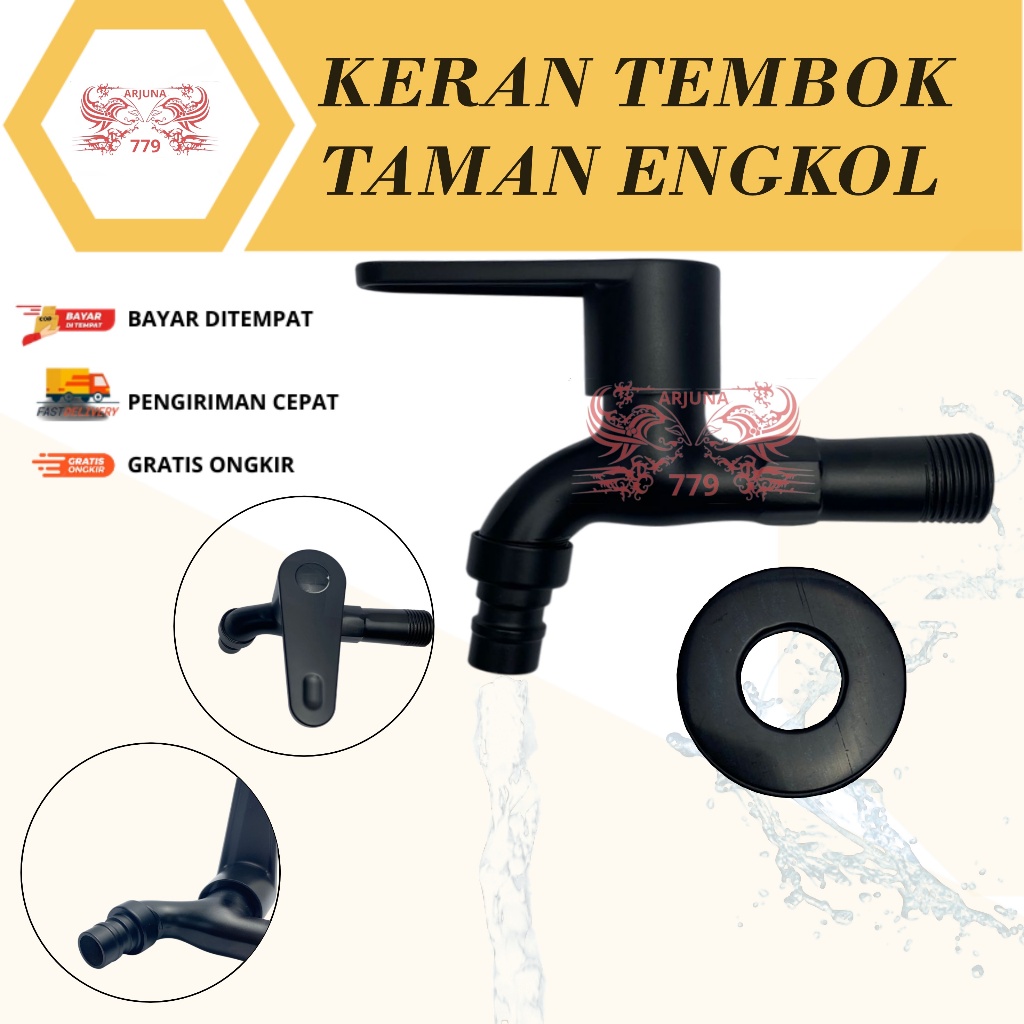 KERAN TEMBOK KAMAR MANDI HITAM MINIMALIS / KERAN AIR KAMAR MANDI / KERAN TAMAN
