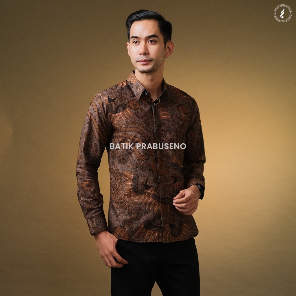 Batik Prabuseno - Batik Pria Lengan Panjang Slim Fit Motif HANDARA
