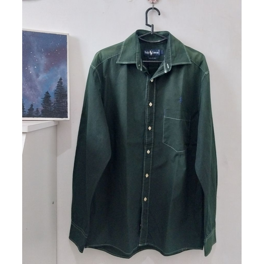 Preloved Kemeja Polo Ralph Lauren Pria Hijau