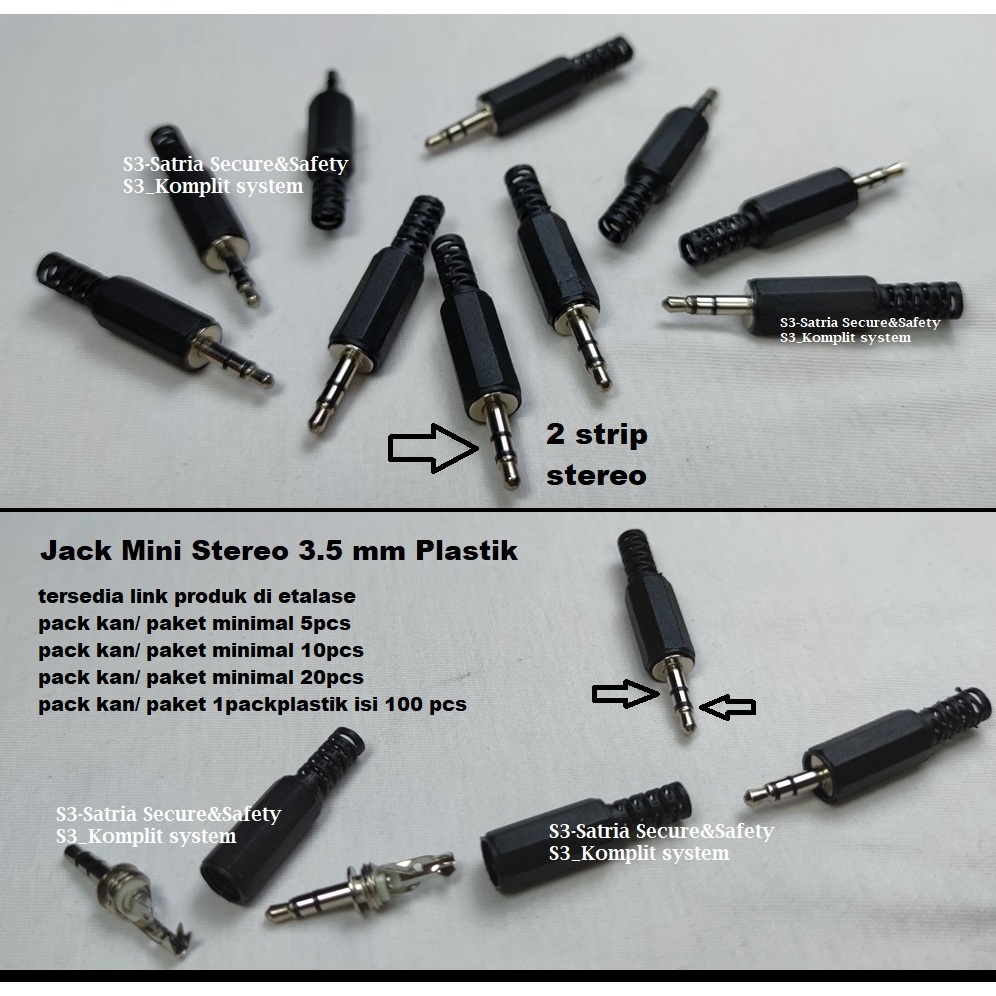 jack MALE plastic solder Jack Mini Stereo 3,5mm Socket 3.5mm soket mini stereo male cowok laki cowo 