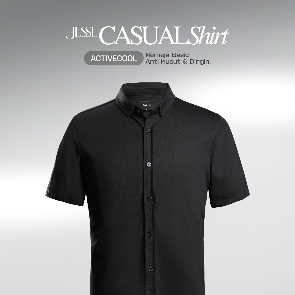 CUTOFF Jesse Casual Shirt Clean Look Kemeja Basic Pria Stretch Combed ActiveCool Lengan Pendek