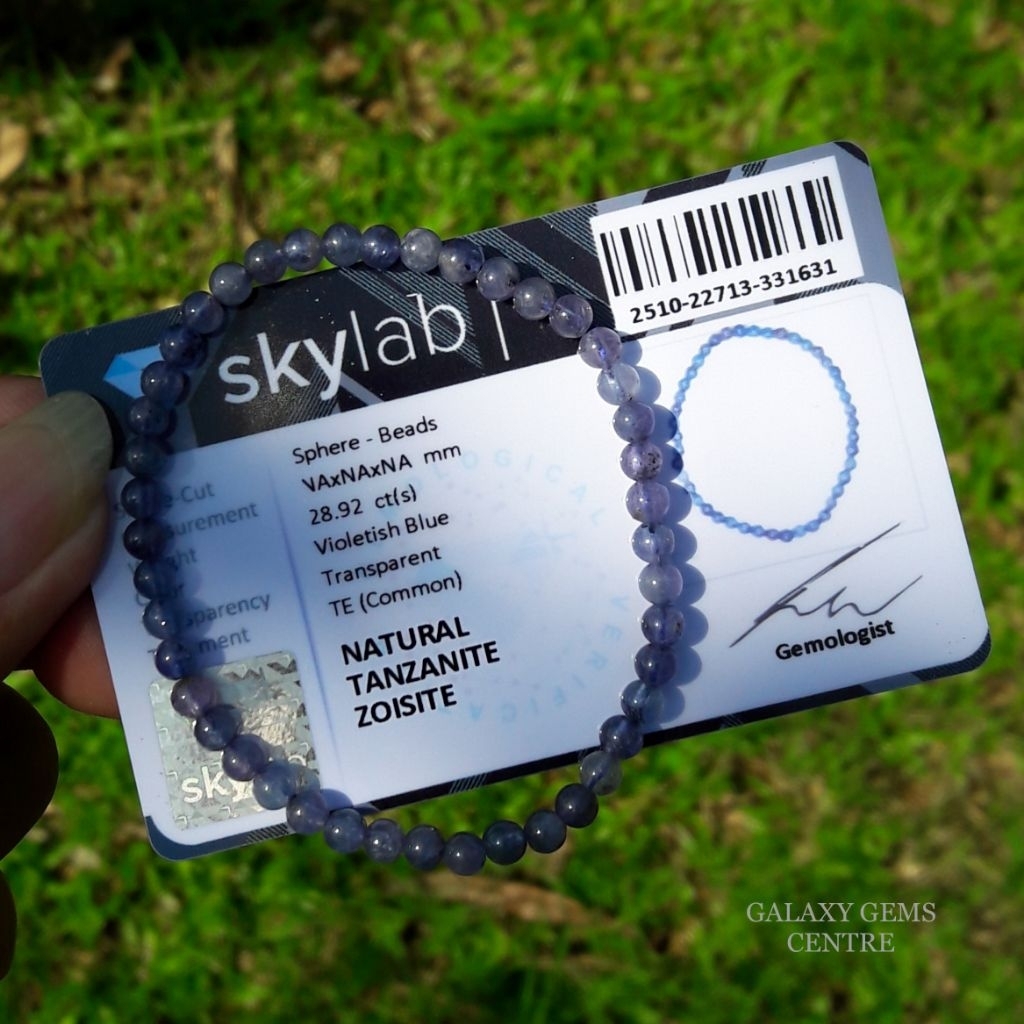 Gelang Batu Natural Tanzanite Zoisite Dengan Certificate Memo