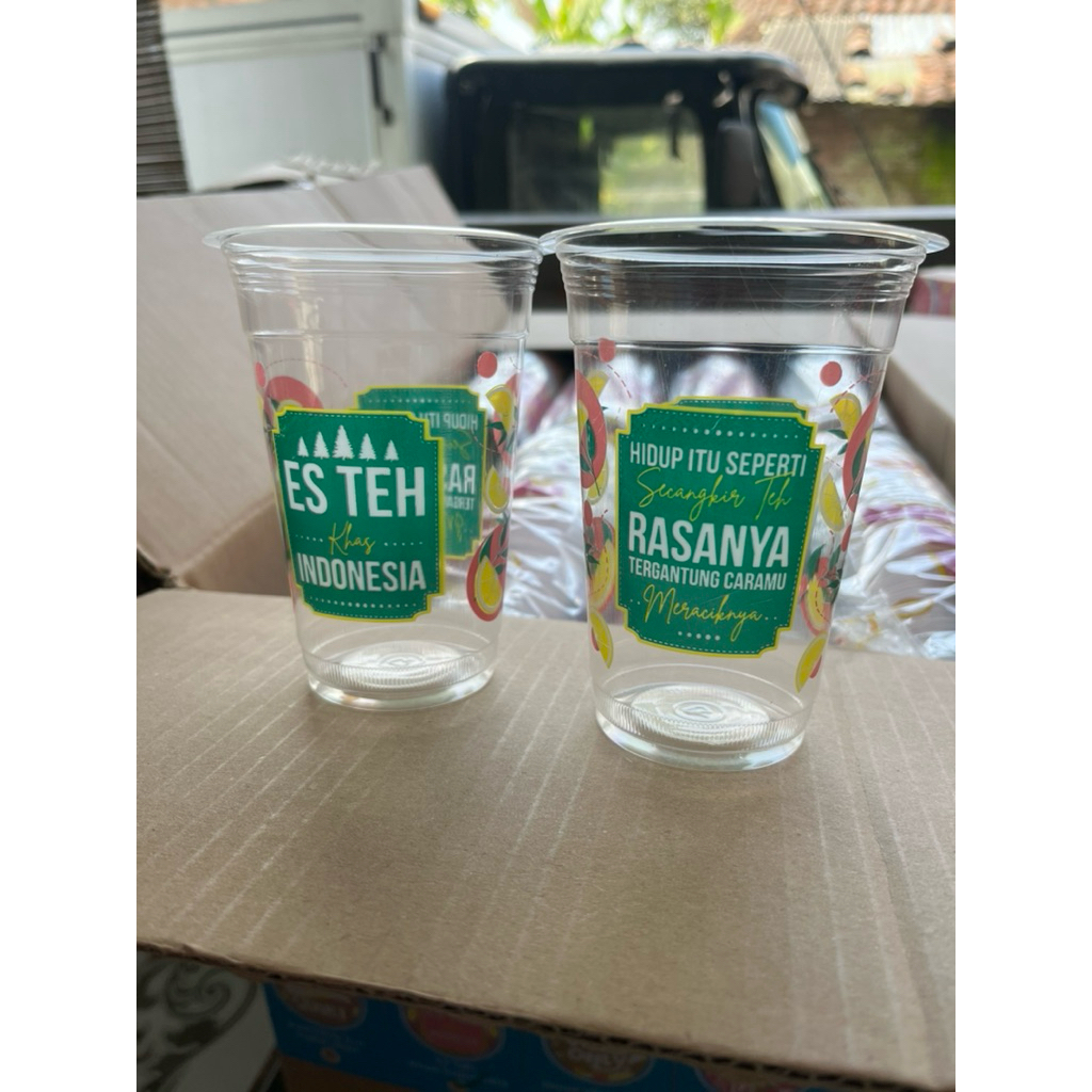 CUP TIPTOP MOTIF ES TEH INDONESIA 16 & 22oz cup printing cup tiptop gelas es teh