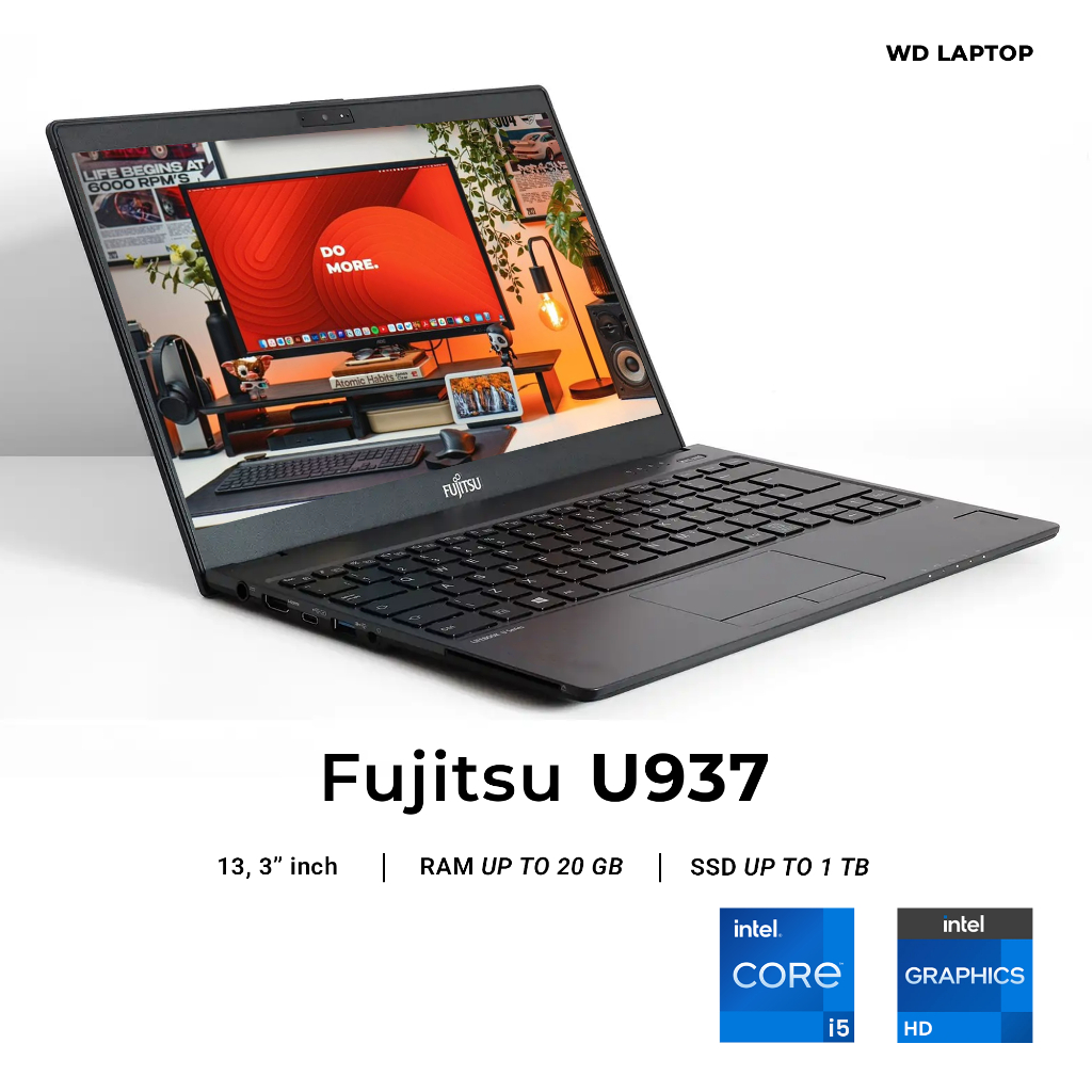 Fujitsu U937 i5 Gen 7 I Fujitsu U938 i5 Gen 8  RAM 20GB SSD 1TB NVME + FEE TAS & MOUSE WIRELESS