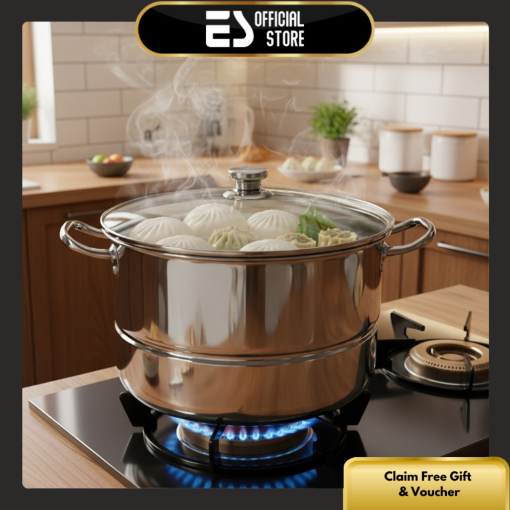 ES Panci Dandang Kukusan Steamer Stainless Steel SUS 304 Tebal