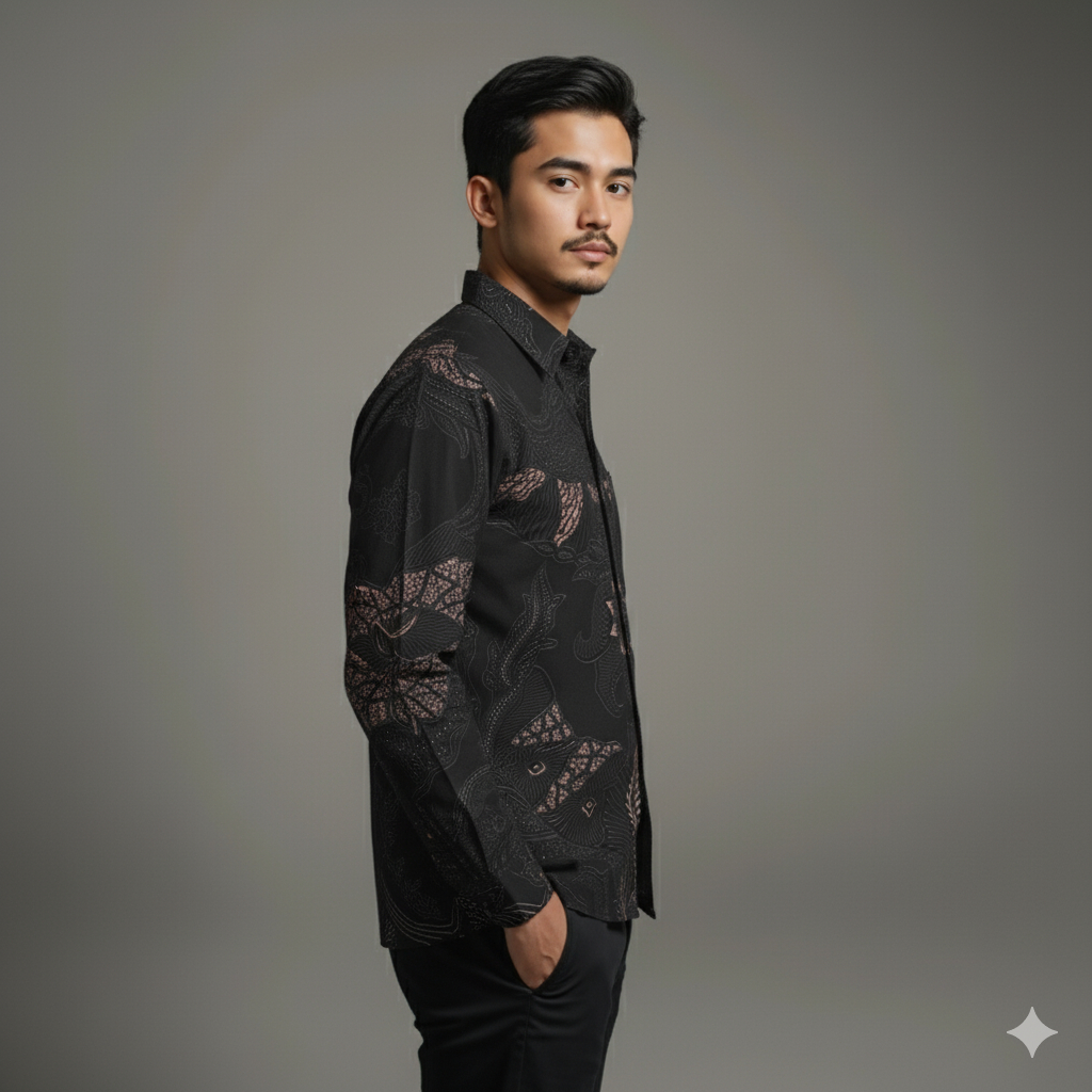 "Kemeja Batik Pria Baju Lengan Panjang Slimfit Lapis Furing Batik Cinarita kode 1051 Katun Premium E