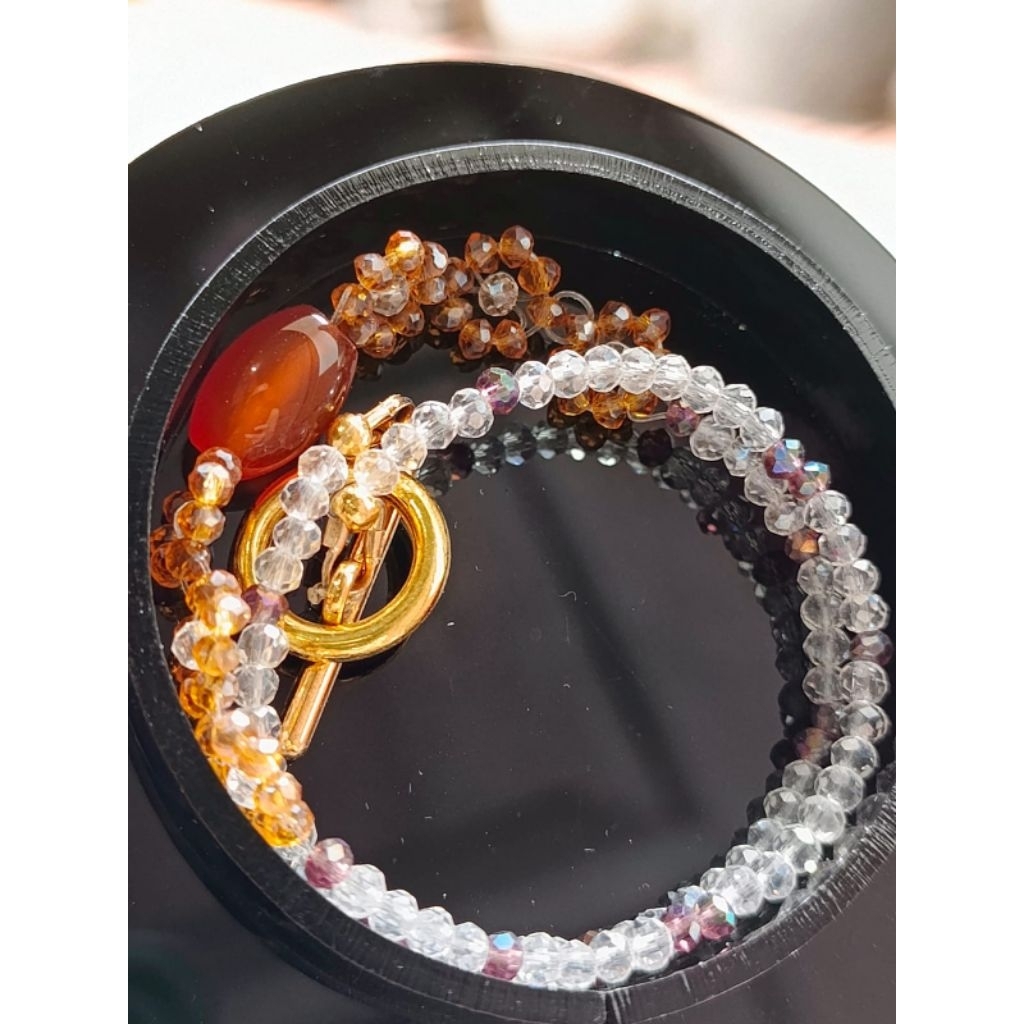 D' PISCES - 2 in 1 CARNELIAN CHOKER & BRACELET