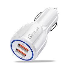 Charger Hp Fast Charging 3.1A 2USB POWER QUICK CHARGER 3.0 Mobil dan Motor USB CAR Mobil Charger
