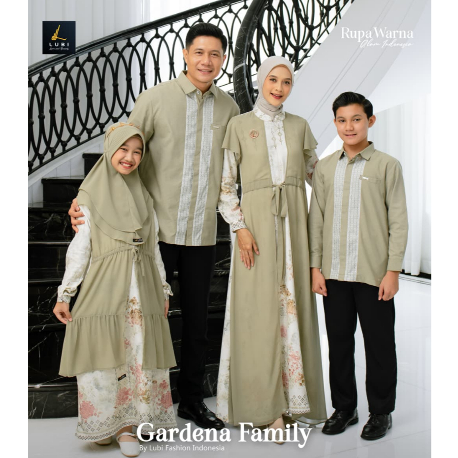FAMSET GARDENA FAMILY SAGE GREEN BY LUBI FASHION INDONESIA SET GAMIS DEWASA REMAJA BUSUI ATASAN PRIA