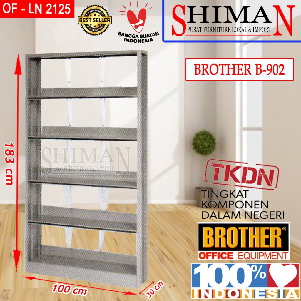 Rak Buku Besi B 902 BROTHER | Rak Buku Perpustakaan