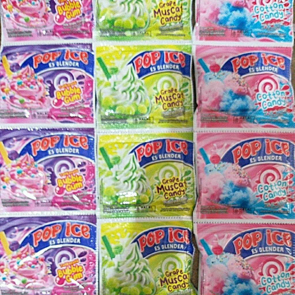 Minuman Pop Ice aneka rasa es renteng @23gr/BARU grapemuscat tutifruti arbanat
