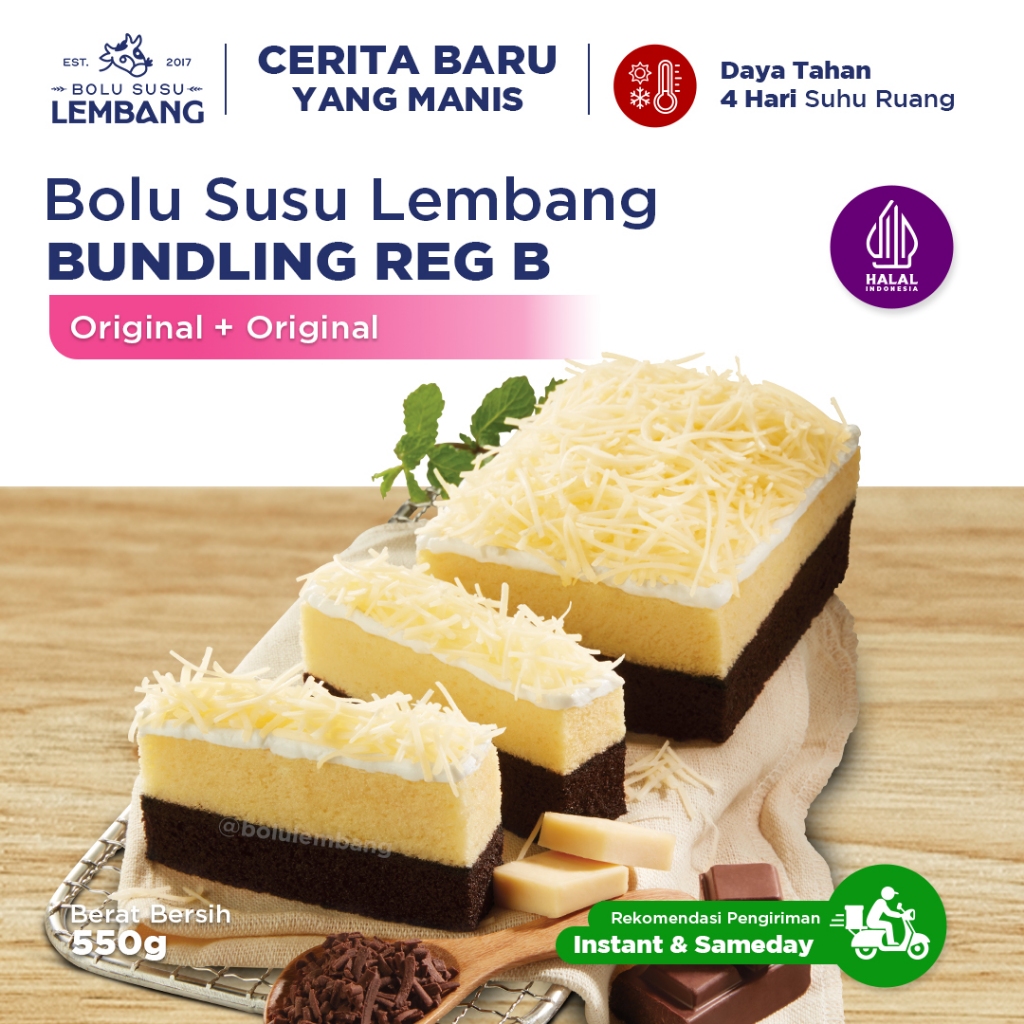 BUNDLING REG B (BOLU SUSU LEMBANG ORIGINAL + ORIGINAL ) Oleh-oleh Khas Bandung