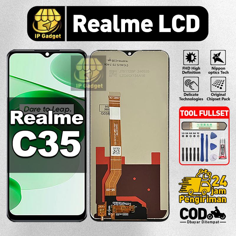 ORI FOR LCD REALME C35 Fullset Original LCD HP REALME C35 Asli Touchscreen Layar Sentuh HP COD