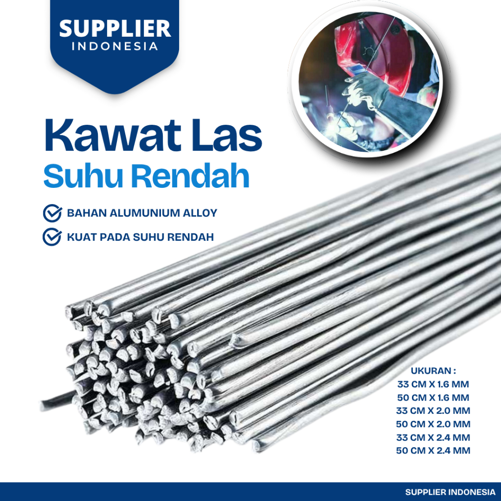 Kawat Las Aluminium Suhu Rendah, Kawat Las Flux Aluminium Electrode 50cm
