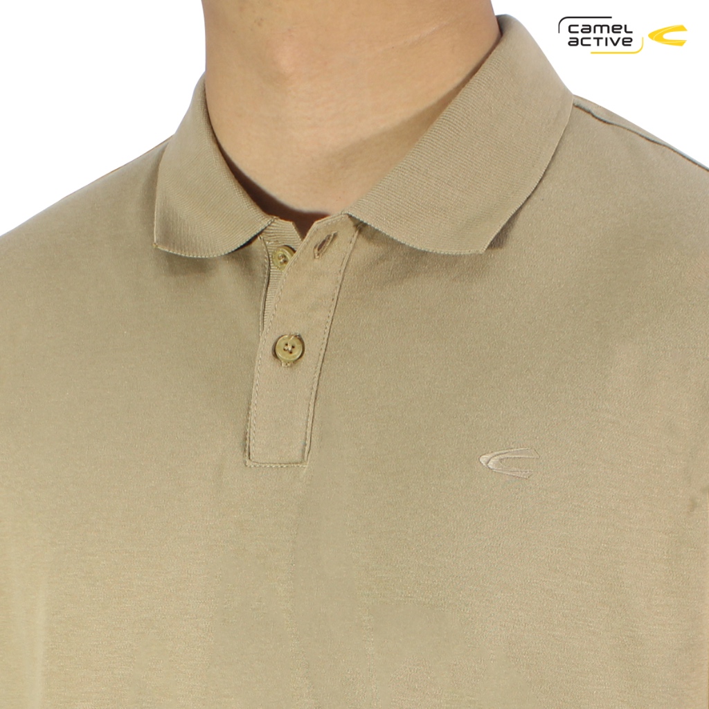 camel active Men's Soft Camel CVC Interlock Polo Shirt