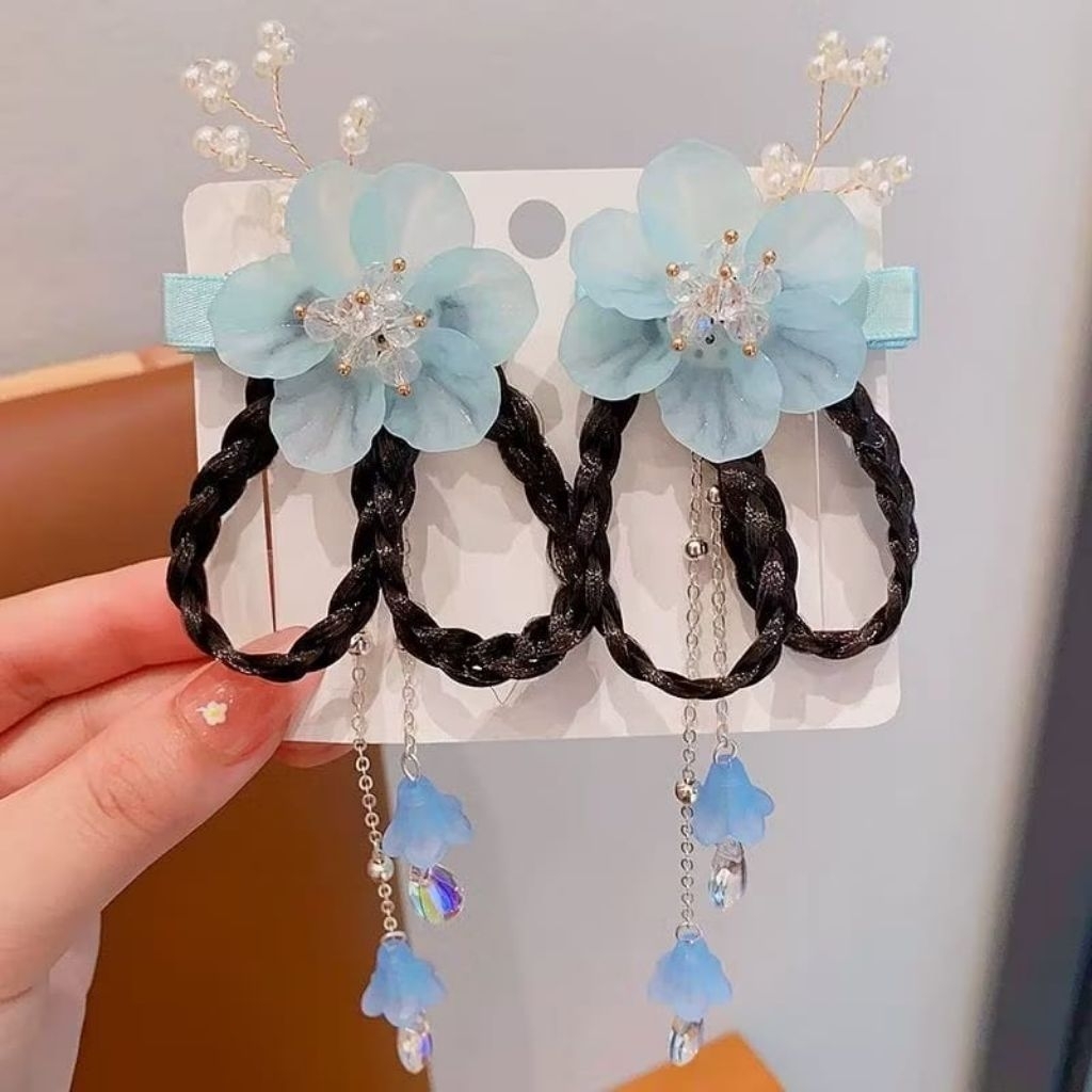 {YM} Jepitan Rambut Pita Anak Kepang / Jepit Rambut Anak Aksesoris / Jepitan Rambut Kepang Hair Clip