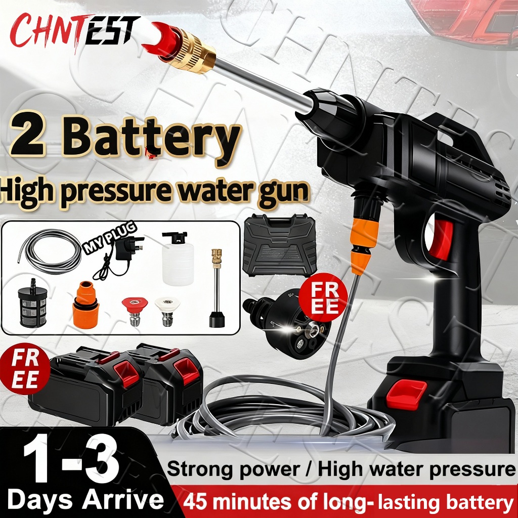 CHNTEST 2 Bateraiy Jet Cleaner Mesin 999VF 180Bar Cuci Mobil Peralatan Mesin Cuci Mobil Jet Cleaner 