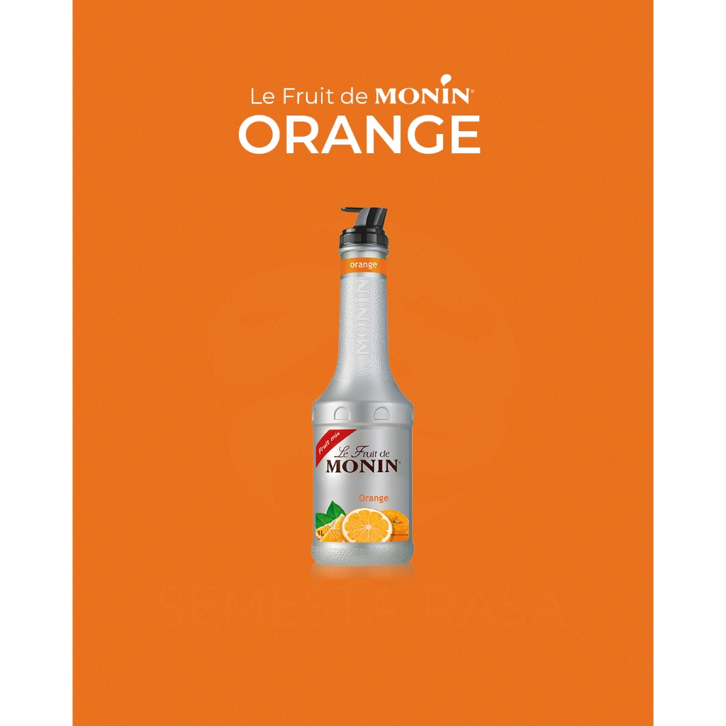 Monin Puree Fruit Mix Orange 1L | Jus Pulp Konsentrat Jeruk 1 Liter