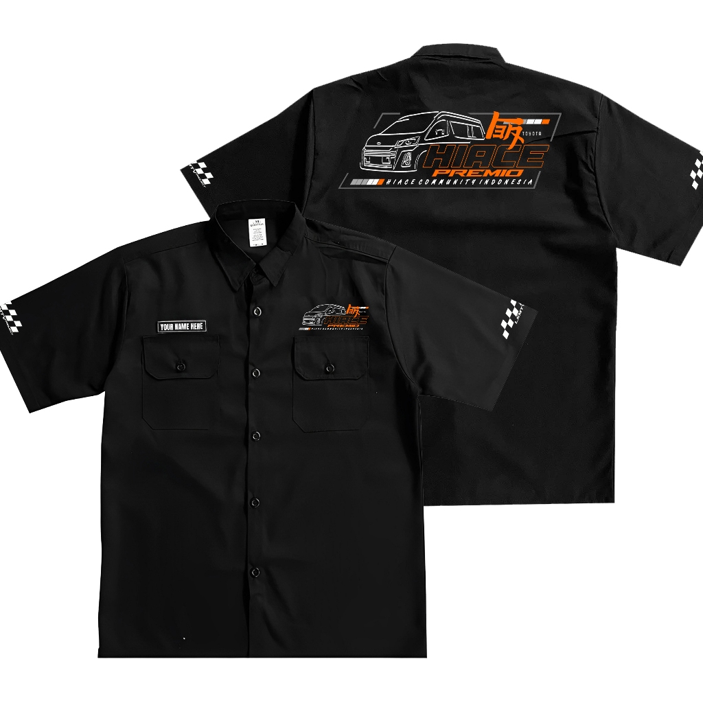 Workshirt Kemeja HIACE PREMIO REFLEKTIF Fans Merchandise Community Club Kemeja Unisex Lengan Pendek 