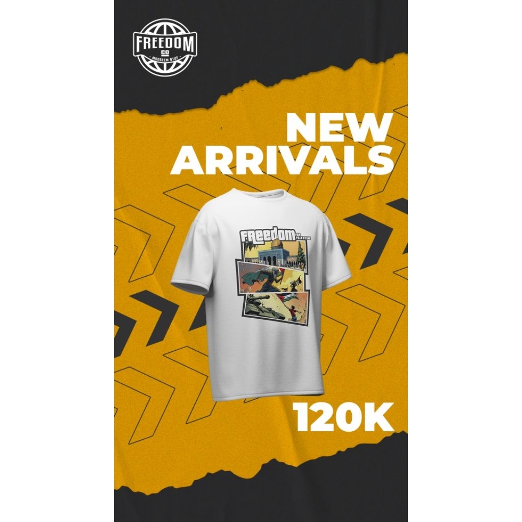 Belanja = Donasi Palestine (Kaos Palestine Desain freedom masjid)"White")