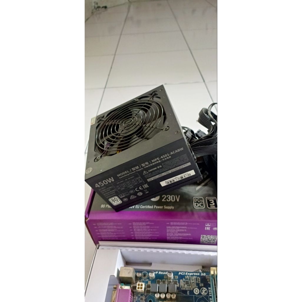 paket motherboard h61 Prosesor i5 2400 ram 8gb psu cooler master 450w 80+ pc cooler deep cool tower