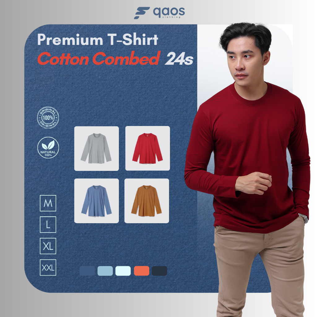Kaos Polos Lengan Panjang  Kaos Lengan Panjang Cotton Combed 24s