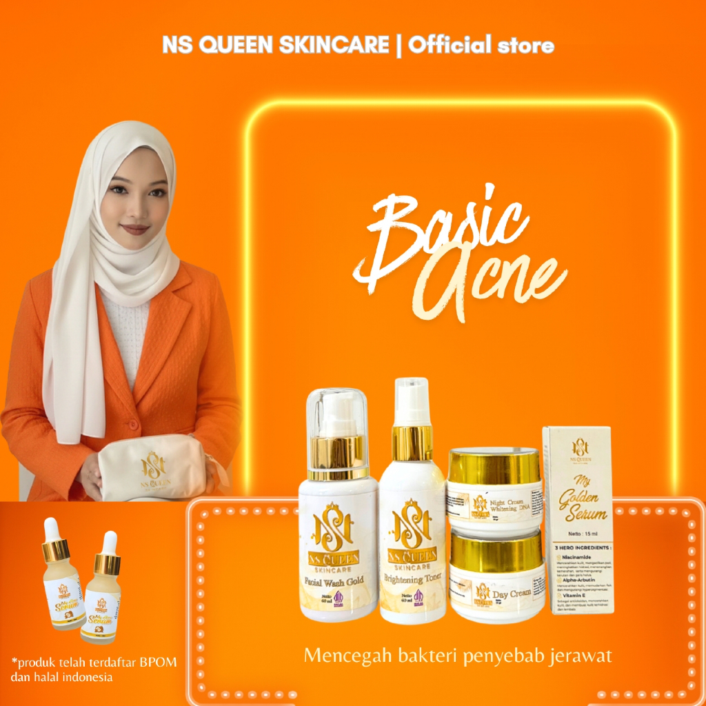 Paket Acne Basic NS Queen Skincare Original BPOM – Perawatan Wajah Berjerawat & Bruntusan – Mengatas