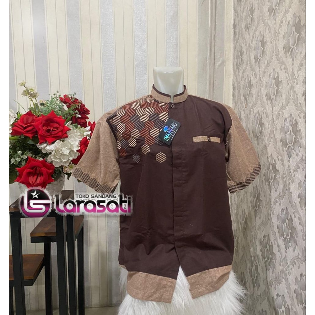 baju koko MAJIDAH lengan pendek motif/baju taqwa kekinian/