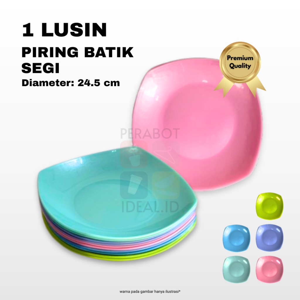 1 LUSIN (12PCS) PIRING PLASTIK SEGI | PIRING MAKAN SEGI ESTETIK| PIRING SEGI BATIK CANTIK TEBAL