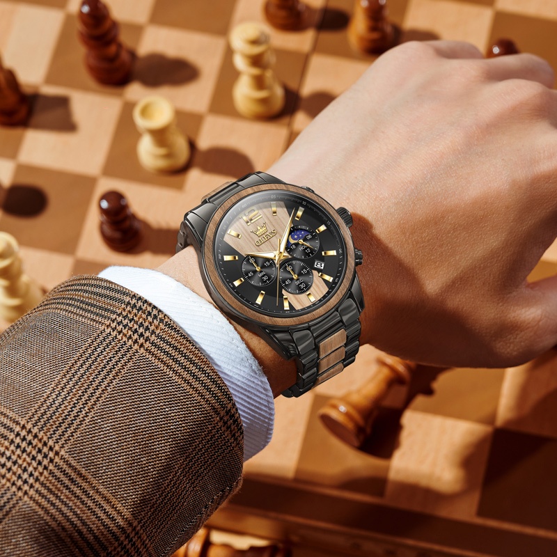 OFFICIAL OLVES JAM TANGAN PRIA ANTI AIR ORIGINAL STAINLESS STEEL UNIK TERBARU 2026 FASHION TAHAN