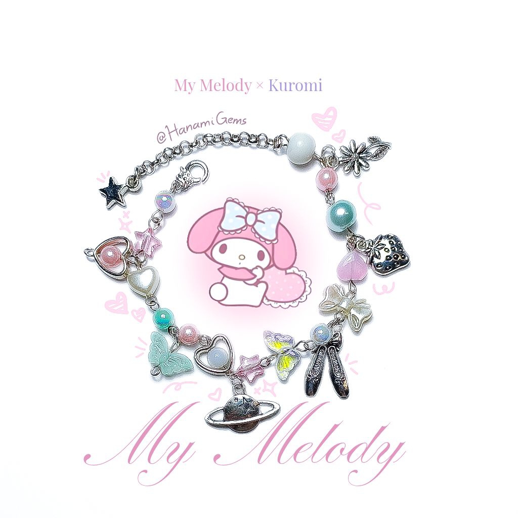 My Melody Inspired Bracelet | Sanrio | Gelang My Melody | Pink Jewelery | Gelang manik-manik | Akses